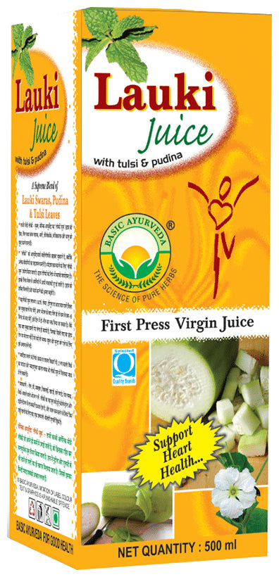 Basic Ayurveda Lauki Juice with Tulsi & Pudina bottle of 500 ml Liquid